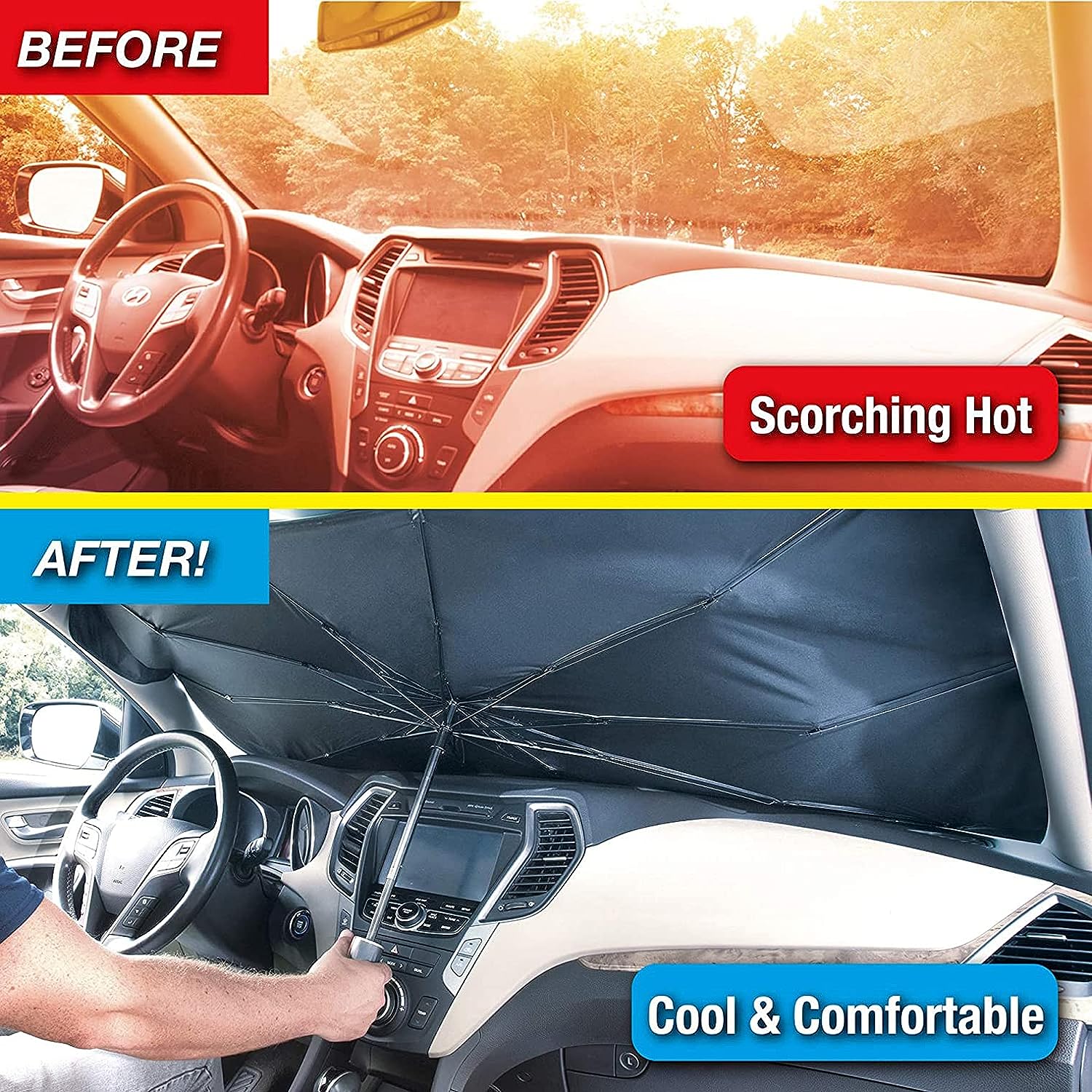 Car Windshield Sun Shade" Protect Yourself & Your Car